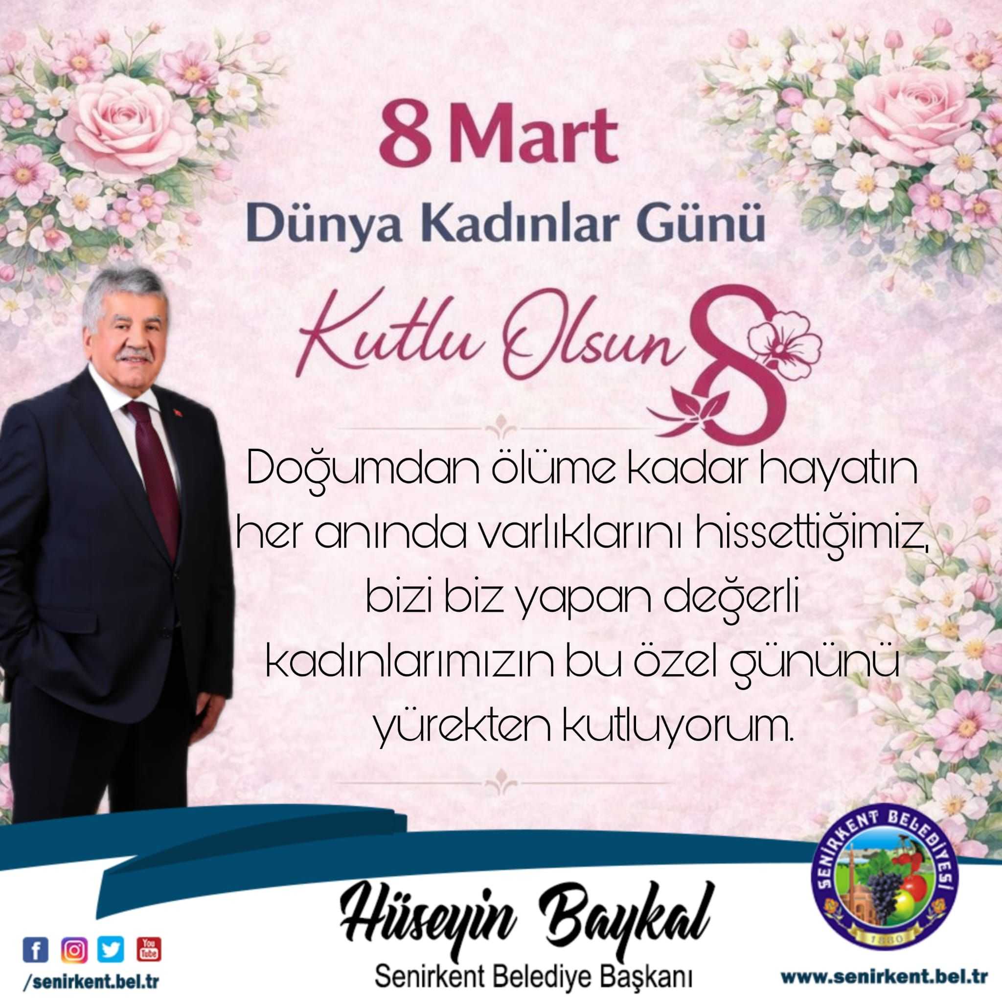 Belediye Başkanımız Hüseyin Baykal’ın 8 Mart Dünya Kadınlar Günü Mesajı